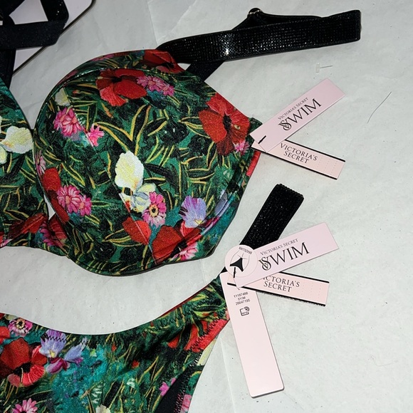 2pcs 36DD & L Victoria’s Secret Swim Push Up Top & Barzilian Bikini Bottom - Picture 14 of 16